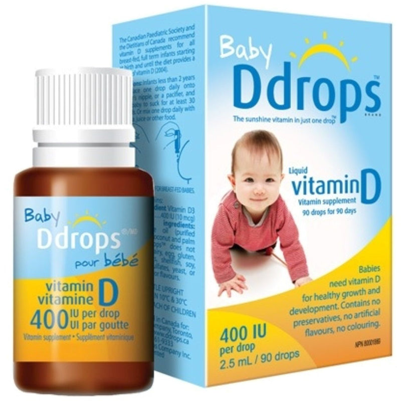Ddrops Ddrops Baby Vitamin D 400 IU Organic Liquid Drops - 0.08 Fl Oz Vitamins & Supplements White Smoke