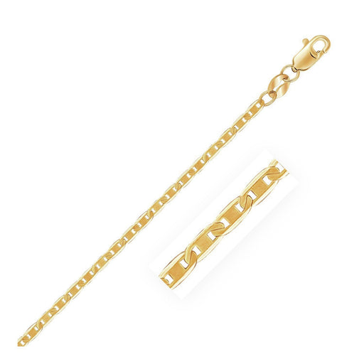 Bids.com 10k Yellow Gold Mariner Link Anklet 1.7mm Accessories White Smoke 10 / Yellow Gold