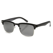 zeroUV Indie Dapper Square Half Frame Horned Rim Sunglasses 9809 Sunglasses White Smoke Matte Black Silver Smoke,Shiny Tortoise Gold Brown,Shiny Black Silver Lavender,Shiny Black Gold Green,Matte Tortoise Gold Green