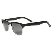 zeroUV Indie Dapper Square Half Frame Horned Rim Sunglasses 9809 Sunglasses White Smoke Matte Black Silver Smoke,Shiny Tortoise Gold Brown,Shiny Black Silver Lavender,Shiny Black Gold Green,Matte Tortoise Gold Green