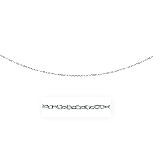 Bids.com 2.5mm 14k White Gold Pendant Chain with Textured Links Necklaces White Smoke 16 / White Gold,18 / White Gold,20 / White Gold,24 / White Gold