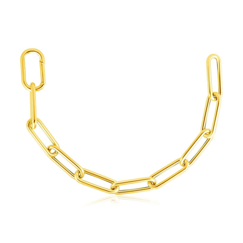 Bids.com 14k Yellow Gold Rounded Paperclip Chain Necklace Necklaces White Smoke 18 / Yellow Gold