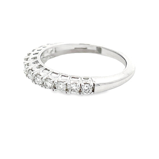 Bids.com .50ct Diamond Wedding Band Ring 14KT White Gold Rings White Smoke 7.0