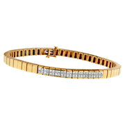 Bids.com 14K Yellow Gold Princess Cut Diamond Banded Bracelet (1.00 cttw, G-H Color, VS1-VS2 Clarity) Bracelets White Smoke Yellow.Gold / 7