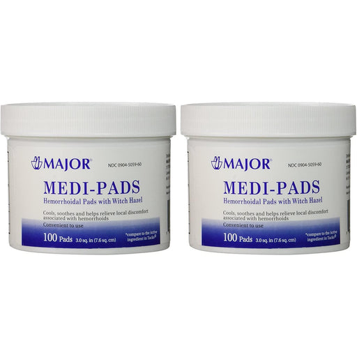Major Pharmaceutical Major Pharmaceutical Medi-Pads Maximum Strength With Witch Hazel Hemorrhoidal Hygienic Cleansing Pads Personal Care Light Gray