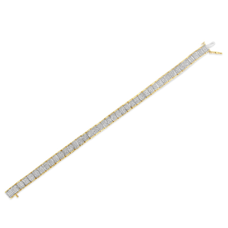 Bids.com 14K Yellow Gold 5.0 Cttw Invisible Set Princess-cut Diamond Buckle Link Tennis Bracelet (H-I Color, SI2-I1 Clarity) - Size 7.25" Bracelets White Smoke White.Gold / 7.5,Yellow.Gold / 7.25