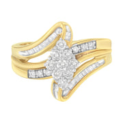 Bids.com 10K Yellow Gold 1/2 cttw Diamond Cluster Cocktail Ring (J-K Clarity, I1-I2 Color) - Size 7 Rings White Smoke 7 / Yellow.Gold,8 / Yellow.Gold,9 / Yellow.Gold,6 / Yellow.Gold