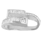 Bids.com 14K White Gold 2 cttw Princess and Baguette Cut Diamond Double Loop Pendant Necklace (G-H, VS1-VS2) Necklaces Gray White.Gold / 18