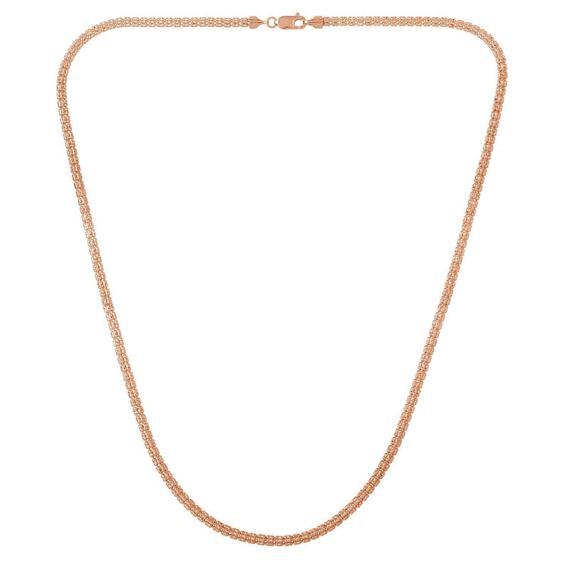 Bids.com Ice Barrel Chain in 14k Rose Gold (3.10 mm) Necklaces White Smoke 16 / Rose Gold,18 / Rose Gold,20 / Rose Gold,22 / Rose Gold