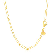 Bids.com 14k Yellow Gold Wire Paperclip Chain (2.7mm) Necklaces White Smoke 18 / Yellow Gold,24 / Yellow Gold