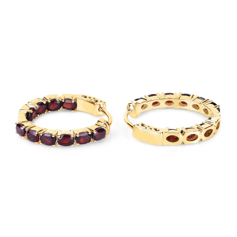 Bids.com 4.00 Carat Genuine Garnet .925 Sterling Silver Earrings Earrings White Smoke