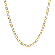 Bids.com 2.6 mm 14k Two Tone Gold Pave Curb Chain Necklaces White Smoke 16 / Two-Tone Gold,18 / Two-Tone Gold,20 / Two-Tone Gold