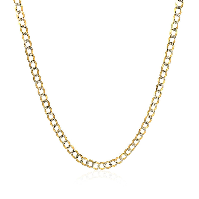 Bids.com 2.6 mm 14k Two Tone Gold Pave Curb Chain Necklaces White Smoke 16 / Two-Tone Gold,18 / Two-Tone Gold,20 / Two-Tone Gold