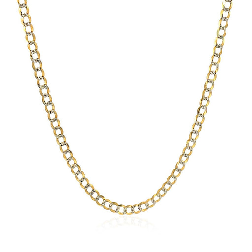 Bids.com 2.6 mm 14k Two Tone Gold Pave Curb Chain Necklaces White Smoke 16 / Two-Tone Gold,18 / Two-Tone Gold,20 / Two-Tone Gold
