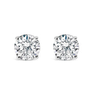 Bids.com .925 Sterling Silver 1.0 Cttw Round Brilliant Cut Lab Grown Diamond 4-Prong Classic Solitaire Stud Earrings (F-G Color, VS2-SI1 Clarity) Earrings White Smoke White.Sterling Silver / 1