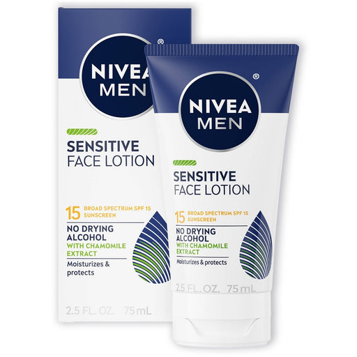 Nivea Nivea Men Sunscreen, Sensitive, Protective Lotion, Broad Spectrum SPF 15 Sunscreen White Smoke