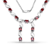 Bids.com 7.65 Carat Genuine Garnet .925 Sterling Silver Necklace Necklaces White Smoke
