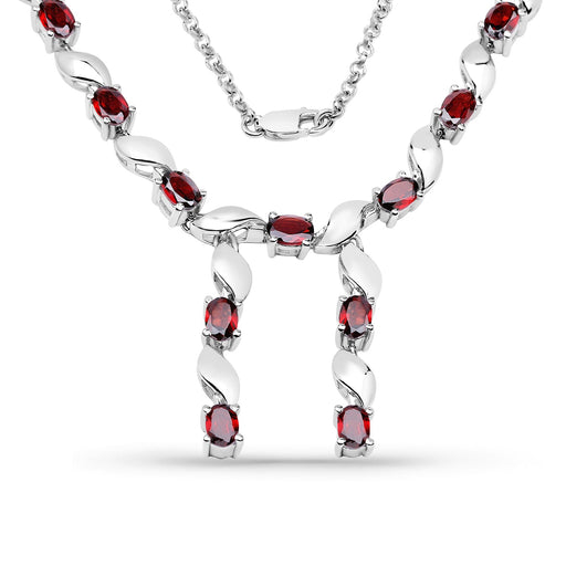 Bids.com 7.65 Carat Genuine Garnet .925 Sterling Silver Necklace Necklaces White Smoke