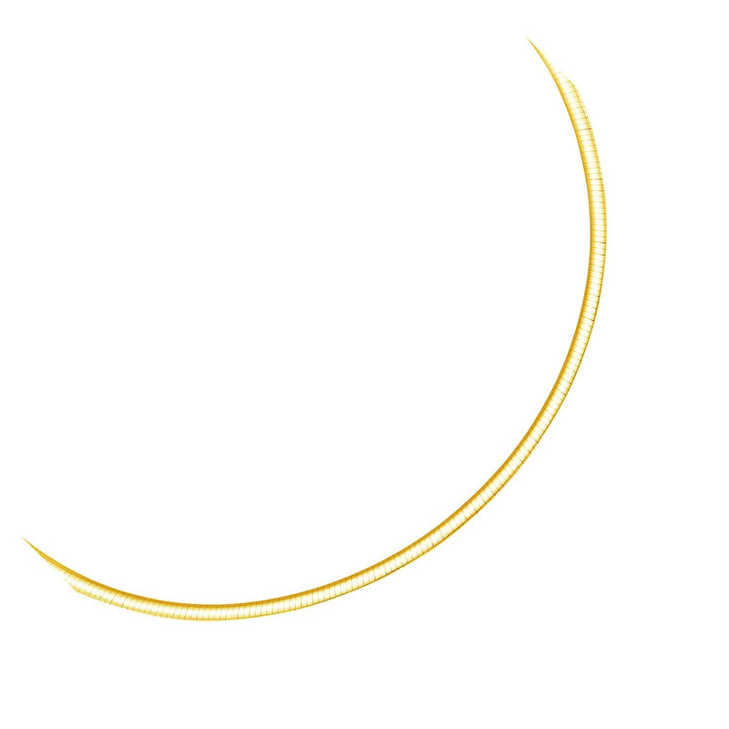 Bids.com 3.0 mm 14k Two Tone Gold Reversible Omega Necklace Necklaces White Smoke 16 / Two-Tone Gold,18 / Two-Tone Gold,20 / Two-Tone Gold