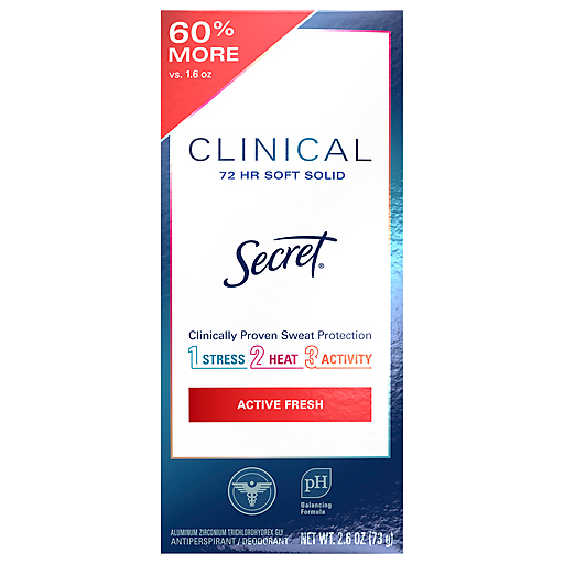 Secret Secret Clinical Strength Antiperspirant And Deodorant Soft Solid, Sport Fresh, 2.6 Oz Deodorant White Smoke