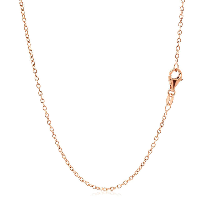 Bids.com 18k Rose Gold Round Oval Link Chain 1.5mm Necklaces White Smoke 16 / Rose Gold,18 / Rose Gold