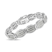 Bids.com .925 Sterling Silver 3.0 Cttw Prong Set Diamond Art Deco Style Tennis Bracelet (I-J Color, I2-I3 Clarity) - 7.25" Bracelets White Smoke White.Sterling Silver / 7.25