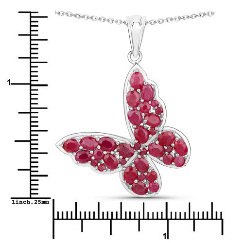 Bids.com 4.72 Carat Genuine Ruby .925 Sterling Silver Pendant Pendants White Smoke