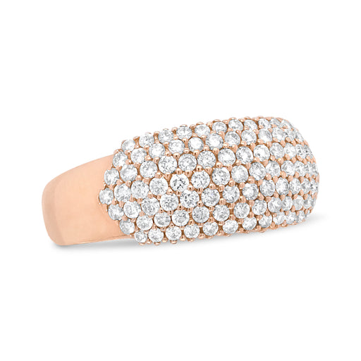 Bids.com 18K Rose Gold 1.00 Cttw Diamond Multi Row Dome Band Ring (F-G Color, VS1-VS2 Clarity) - Ring size 7 Rings White Smoke 7 / Rose.Gold