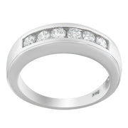 Bids.com 14K White Gold 3/4ct. TDW Diamond Channel Band Ring (H-I, I1-I2) Rings White Smoke 7 / White.Gold
