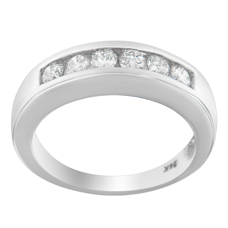 Bids.com 14K White Gold 3/4ct. TDW Diamond Channel Band Ring (H-I, I1-I2) Rings White Smoke 7 / White.Gold