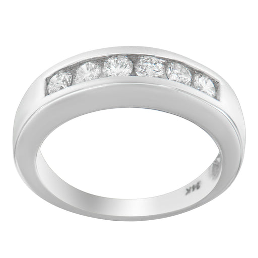 Bids.com 14K White Gold 3/4ct. TDW Diamond Channel Band Ring (H-I, I1-I2) Rings White Smoke 7 / White.Gold