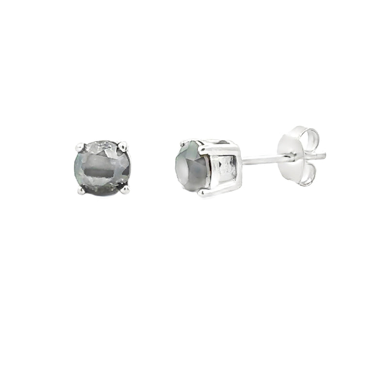 Bids.com 1.50ct Black Diamond Stud Earrings Sterling Silver Earrings White Smoke