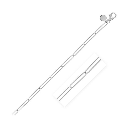 Bids.com 14k White Gold Wire Paperclip Chain (2.7mm) Necklaces White Smoke 18 / White Gold,24 / White Gold