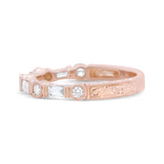 Bids.com 14K Rose Gold 3/8 Cttw Baguette and Round Diamond Bridal Band - (H-I Color, VS1-VS2 Clarity) - Size 6.75 Rings White Smoke 6.75 / Rose.Gold