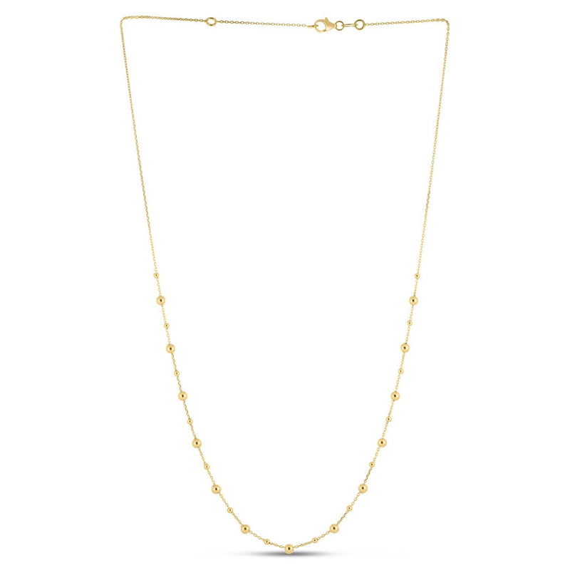 Bids.com 14k Yellow Gold Bead Necklace Necklaces White Smoke 18 / Yellow Gold