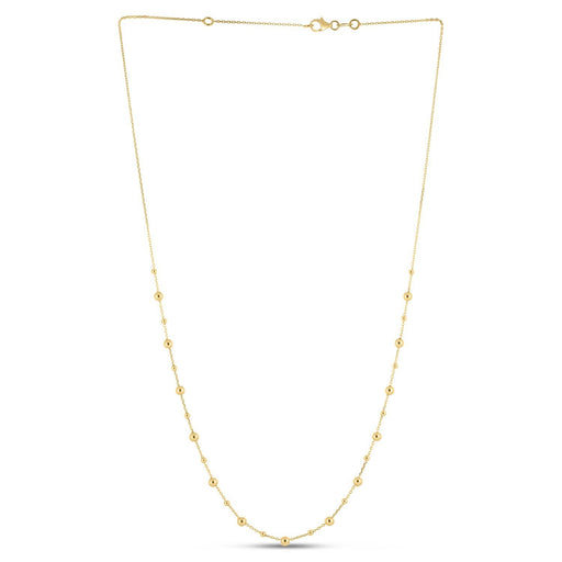 Bids.com 14k Yellow Gold Bead Necklace Necklaces White Smoke 18 / Yellow Gold