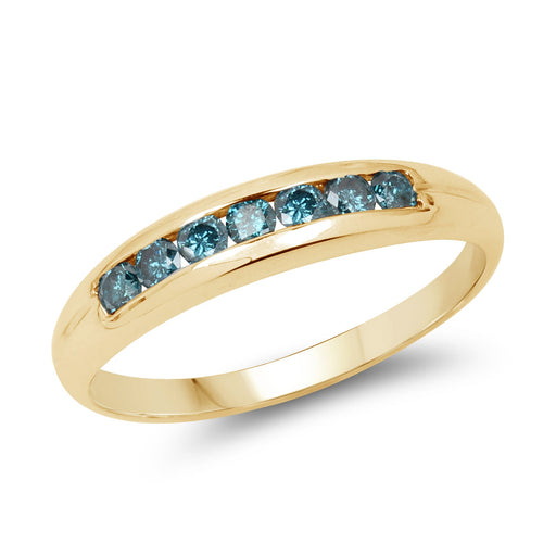 Bids.com 14K Yellow Gold Plated 0.35 Carat Genuine Blue Diamond .925 Sterling Silver Ring Rings White Smoke size 9.00,size 9.50,size 6.00,size 7.00,size 8.00