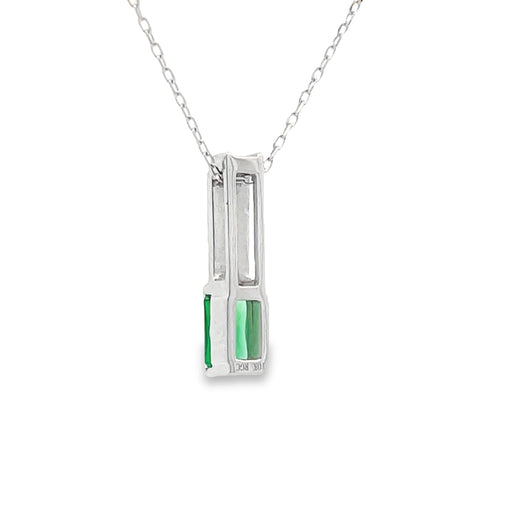 Bids.com .06ct Created Emerald Fashion Pendants 10KT White Gold Pendants White Smoke 18