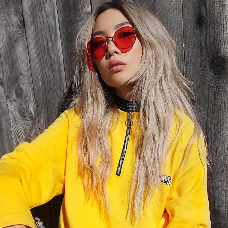 zeroUV Retro Fashion Round Color Tone Colors Flat Lens Sunglasses C437 Sunglasses Dim Gray Gold Yellow,Pink Pink,Red Red,Blue Blue,Purple Blue,Purple Purple,Dark Purple Purple