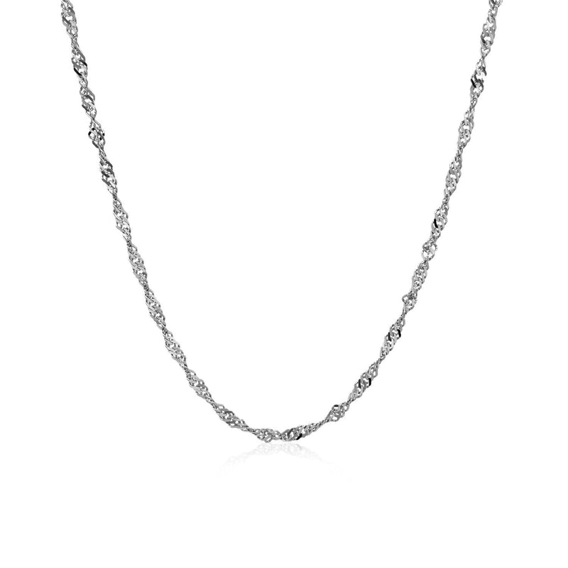 Bids.com 14k White Gold Singapore Chain 1.7mm Necklaces White Smoke 16 / White Gold,18 / White Gold,20 / White Gold