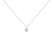 Bids.com 10K White Gold 5MM Cultured Pearl and Diamond Accent Halo Pendant Necklace Necklaces White Smoke White.Gold / 18