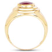 Bids.com 14K Yellow Gold Plated 1.65 Carat Genuine Glass Filled Ruby .925 Sterling Silver Ring Rings White Smoke size 6.00,size 7.00,size 8.00,size 9.00,size 5.00