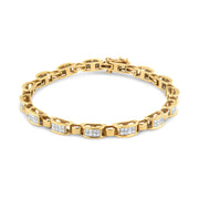 Bids.com 14K Yellow Gold 2 1/2 Cttw Princess-Cut Diamond Link Tennis Bracelet (H-I Color, SI2-I1 Clarity) - 7.25" Bracelets White Smoke Yellow.Gold / 7.25