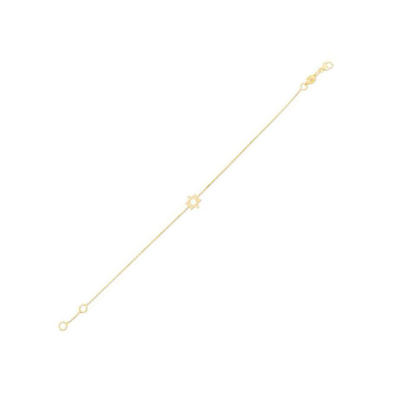 Bids.com 14k Yellow Gold Star of David Bracelet Bracelets White Smoke 7 / Yellow Gold