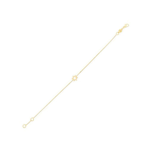 Bids.com 14k Yellow Gold Star of David Bracelet Bracelets White Smoke 7 / Yellow Gold