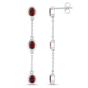 Bids.com 2.70 Carat Genuine Garnet .925 Sterling Silver Earrings Earrings White Smoke