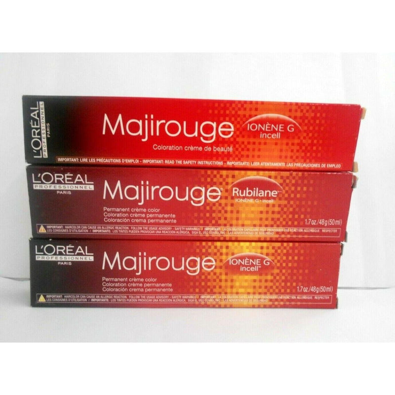 0 LOREAL MajiRouge Permanent Creme Hair Color With Ionene G ~ 1.7 Fl. Oz Hair Color White Smoke