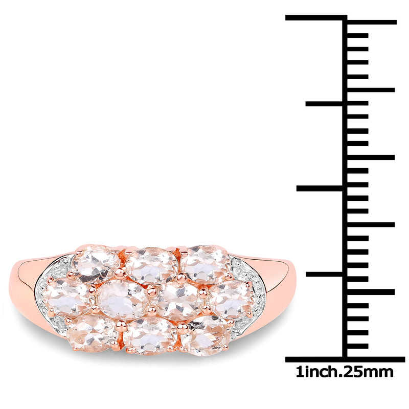 Bids.com 1.50 Carat Genuine Morganite .925 Sterling Silver Ring Rings White Smoke size 7.00,size 6.00,size 8.00,size 9.00,size 5.00