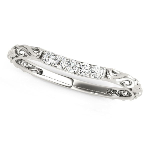Bids.com 14k White Gold Antique Style Curved Diamond Wedding Band (1/10 cttw) Rings White Smoke 3 / White Gold,3.5 / White Gold,4 / White Gold,4.5 / White Gold,5 / White Gold,5.5 / White Gold,6 / White Gold,6.5 / White Gold,7 / White Gold,7.5 / White Gold,8 / White Gold,8.5 / White Gold,9 / White Gold