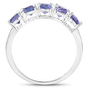 Bids.com 2.65 Carat Genuine Tanzanite .925 Sterling Silver Ring Rings White Smoke size 7.00,size 9.00,size 5.00,size 6.00,size 8.00,size 10.00